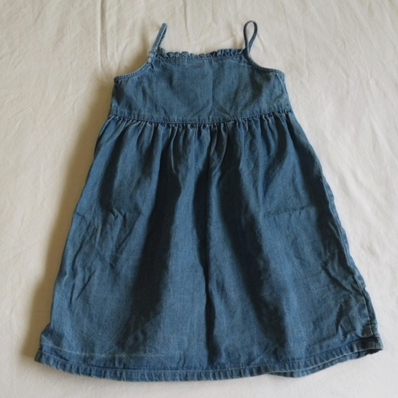 vintage old navy floral embroidered cotton denim summer dress 4T toddler girls - Picture 8 of 8